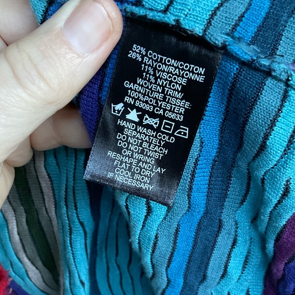 Nic+Zoe colorful aztec cascade waterfall sweater Petite PL - Picture 10 of 11